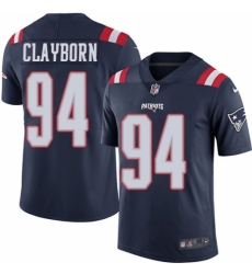 Men's Nike New England Patriots #94 Adrian Clayborn Limited Navy Blue Rush Vapor Untouchable NFL Jersey
