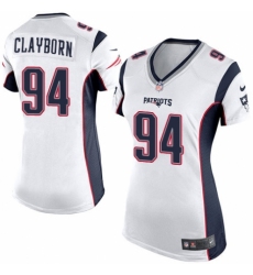 Women's Nike New England Patriots #94 Adrian Clayborn Game White NFL Jersey