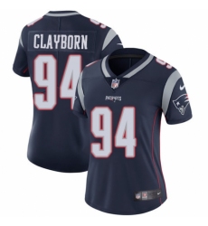 Women's Nike New England Patriots #94 Adrian Clayborn Navy Blue Team Color Vapor Untouchable Limited Player NFL Jersey