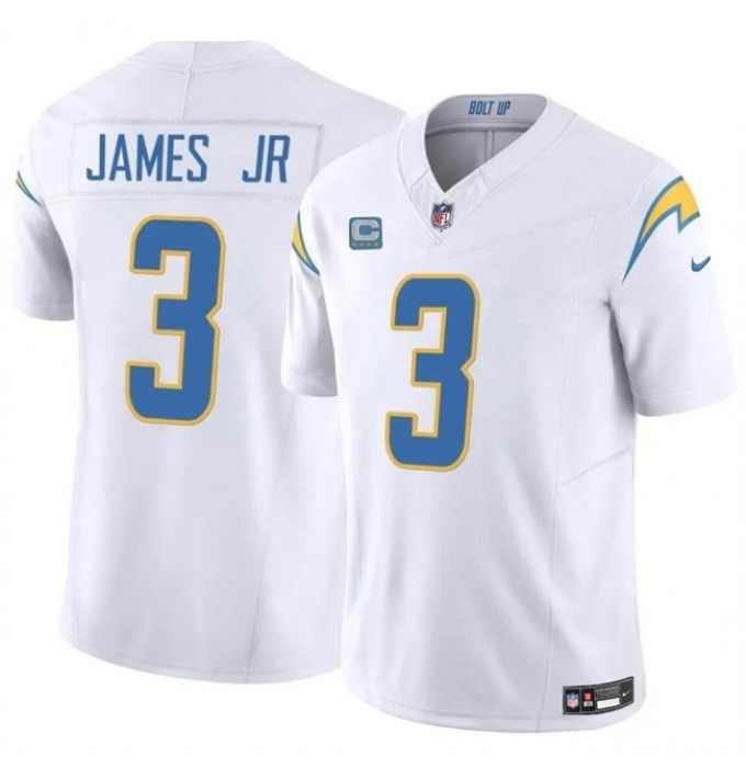 Men's Los Angeles Chargers #3 Derwin James Jr. White 2024 F.U.S.E. With 4-Star C Vapor Untouchable Limited Stitched Jersey