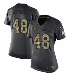 Women's Nike San Francisco 49ers #48 Fred Warner Limited Black 2016 Salute to Service NFL Jersey