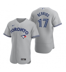 Mens Toronto Blue Jays #17 Jose Berrios Nike Gray Road Flex Base Player Jersey