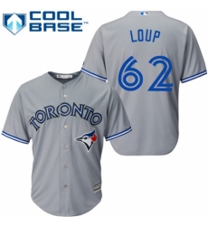 Youth Majestic Toronto Blue Jays #62 Aaron Loup Replica Grey Road MLB Jersey