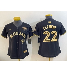 Youth Toronto Blue Jays #22 Ernie Clement Black Gold 2025 American League Champions Limited Stitched Jersey