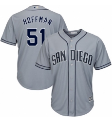 Men's Majestic San Diego Padres #51 Trevor Hoffman Replica Grey Road Cool Base MLB Jersey