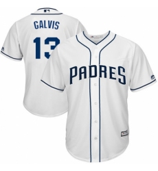 Men's Majestic San Diego Padres #13 Freddy Galvis Replica White Home Cool Base MLB Jersey