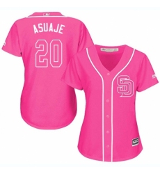 Women's Majestic San Diego Padres #20 Carlos Asuaje Authentic Pink Fashion Cool Base MLB Jersey