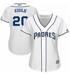 Women's Majestic San Diego Padres #20 Carlos Asuaje Replica White Home Cool Base MLB Jersey