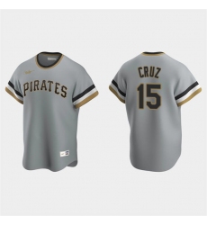 Men's Pittsburgh Pirates #15 Oneil Cruz Nike Gray Pullover Cooperstown Collection Jersey