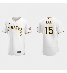 Mens Pittsburgh Pirates #15 Oneil Cruz Nike White Home FlexBase Player Jersey