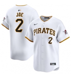 Men's Pittsburgh Pirates #2 Connor Joe White Home Limited Baseball Stitched Jersey