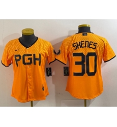 Women's Pittsburgh Pirates #30 Paul Skenes Yellow 2023 City Connect Stitched Jersey