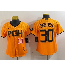 Women's Pittsburgh Pirates #30 Paul Skenes Yellow 2023 City Connect Stitched Jerseys