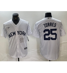 Men's New York Yankees #25 Gleyber Torres White 2024 Cool Base Stitched Jersey