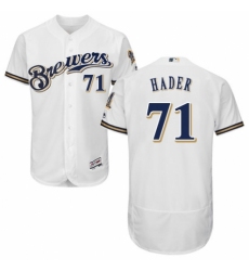 Men's Majestic Milwaukee Brewers #71 Josh Hader Navy Blue Alternate Flex Base Authentic Collection MLB Jersey