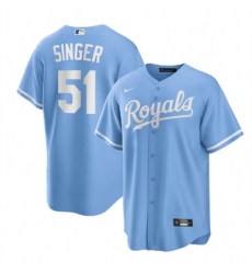 Men's Kansas City Royals #51 Brady Singer Light Blue Stitched Baseball Jersey