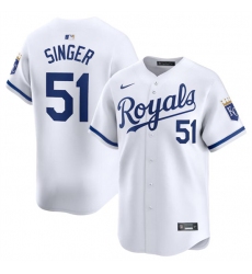 Men's Kansas City Royals #51 Brady Singer White 2024 Home Stitched Baseball Jersey