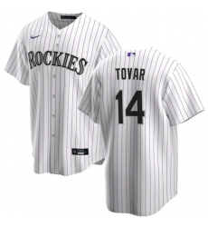 Men's Colorado Rockies #14 Ezequiel Tovar White Cool Base Stitched Baseball Jersey