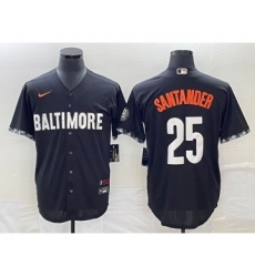 Men's Baltimore Orioles #25 Anthony Santander Black 2023 City Connect Cool Base Stitched Jersey