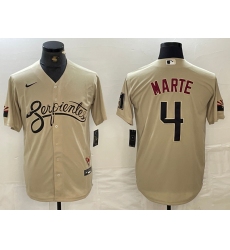 Men's Arizona Diamondback #4 Ketel Marte 2021 Gold City Connect Cool Base Stitched Jersey