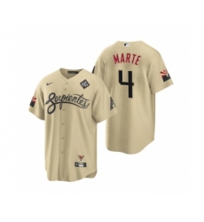 Men's Arizona Diamondbacks #4 Ketel Marte Gold 2023 World Series City Connect Cool Base Stitched Baseball Jersey