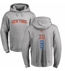 NBA Nike New York Knicks #20 Kevin Knox Ash Backer Pullover Hoodie