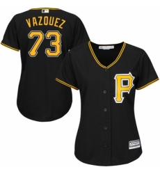 Women's Majestic Pittsburgh Pirates #73 Felipe Vazquez Authentic Black Alternate Cool Base MLB Jersey