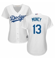 Women's Majestic Los Angeles Dodgers #13 Max Muncy Authentic White Home Cool Base MLB Jersey