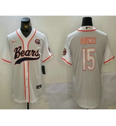 Men's Chicago Bears #15 Rome Odunze White Throwback With Cool Base Stitched Baseball Jersey