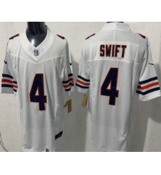 Men's Chicago Bears #4 D'Andre Swift Limited White FUSE Vapor Jersey