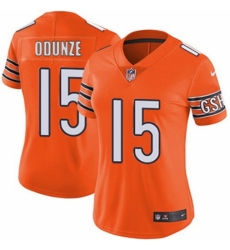 Women Chicago Bears #15 Rome Odunze Orange Vapor Stitched Jersey