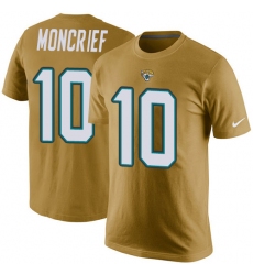 NFL Men's Nike Jacksonville Jaguars #10 Donte Moncrief Gold Rush Pride Name & Number T-Shirt