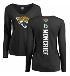 NFL Women's Nike Jacksonville Jaguars #15 Donte Moncrief Black Backer Slim Fit Long Sleeve T-Shirt