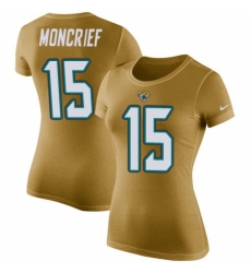 NFL Women's Nike Jacksonville Jaguars #15 Donte Moncrief Gold Rush Pride Name & Number T-Shirt