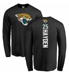 NFL Nike Jacksonville Jaguars #25 D.J. Hayden Black Backer Long Sleeve T-Shirt