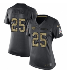 Women's Nike Jacksonville Jaguars #25 D.J. Hayden Limited Black 2016 Salute to Service NFL Jersey