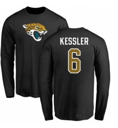 NFL Nike Jacksonville Jaguars #6 Cody Kessler Black Name & Number Logo Long Sleeve T-Shirt