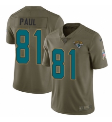 Men's Nike Jacksonville Jaguars #81 Niles Paul Limited Olive 2017 Salute to Service NFL Jersey