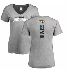 NFL Women's Nike Jacksonville Jaguars #81 Niles Paul Ash Backer T-Shirt