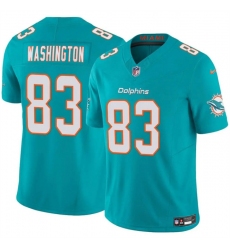 Men's Miami Dolphins #83 Malik Washington Aqua 2024 F.U.S.E Vapor Limited Stitched Football Jersey