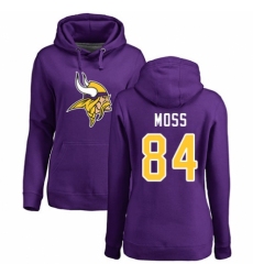 NFL Women's Nike Minnesota Vikings #84 Randy Moss Purple Name & Number Logo Pullover Hoodie