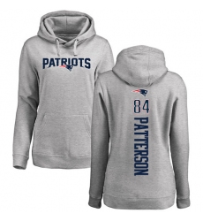 NFL Women's Nike New England Patriots #84 Cordarrelle Patterson Ash Backer Pullover Hoodie