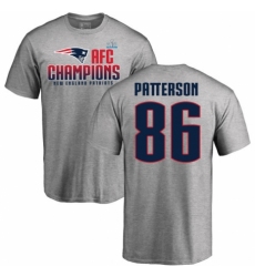 Nike New England Patriots #86 Cordarrelle Patterson Heather Gray 2017 AFC Champions V-Neck T-Shirt