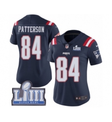 Women's Nike New England Patriots #84 Cordarrelle Patterson Limited Navy Blue Rush Vapor Untouchable Super Bowl LIII Bound NFL Jersey
