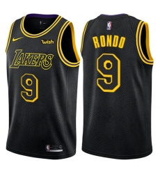 Women's Nike Los Angeles Lakers #9 Rajon Rondo Swingman Black NBA Jersey - City Edition