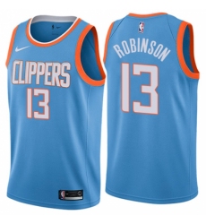 Men's Nike Los Angeles Clippers #13 Jerome Robinson Swingman Blue NBA Jersey - City Edition