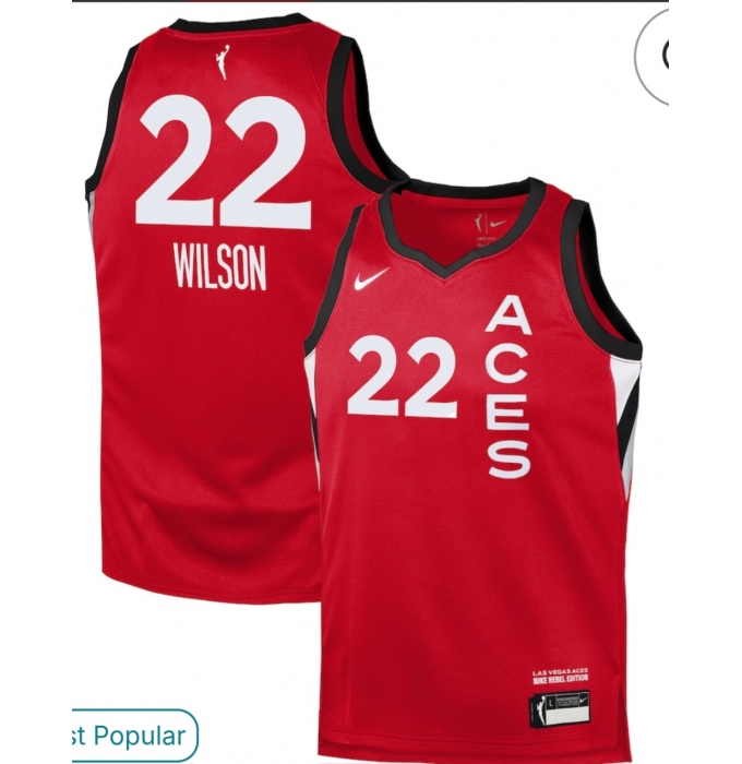 Men's Men La Vegas Wilson #22 Red Stitched Basketball Jersey