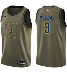 Men's Nike Indiana Pacers #3 Aaron Holiday Swingman Green Salute to Service NBA Jersey