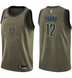 Men's Nike Indiana Pacers #12 Tyreke Evans Swingman Green Salute to Service NBA Jersey