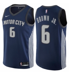 Youth Nike Detroit Pistons #6 Bruce Brown Jr. Swingman Navy Blue NBA Jersey - City Edition
